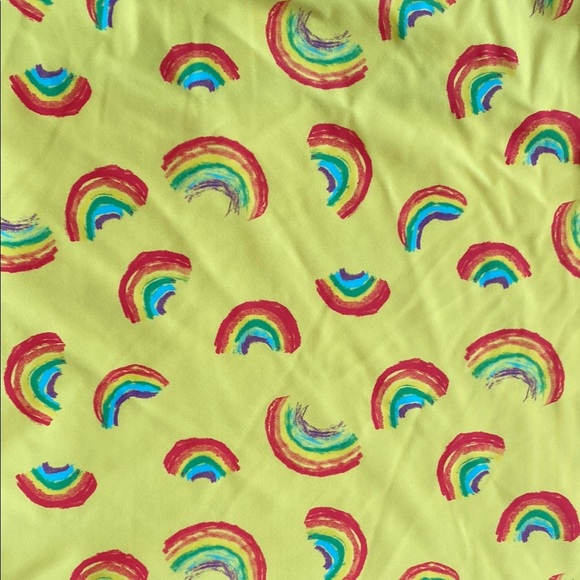 Yellow with rainbow print LL Bean kids tankini top size 12. Excellent condition - Picture 2 of 9